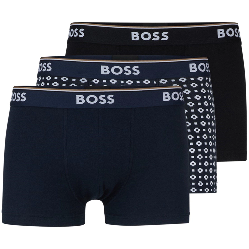 Hugo Boss 3 Pack Power Boxer Shorts - AOP/Nvy/Nvy 977